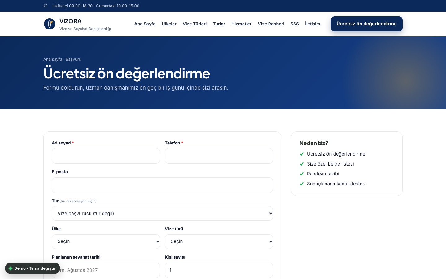 Online başvuru formu