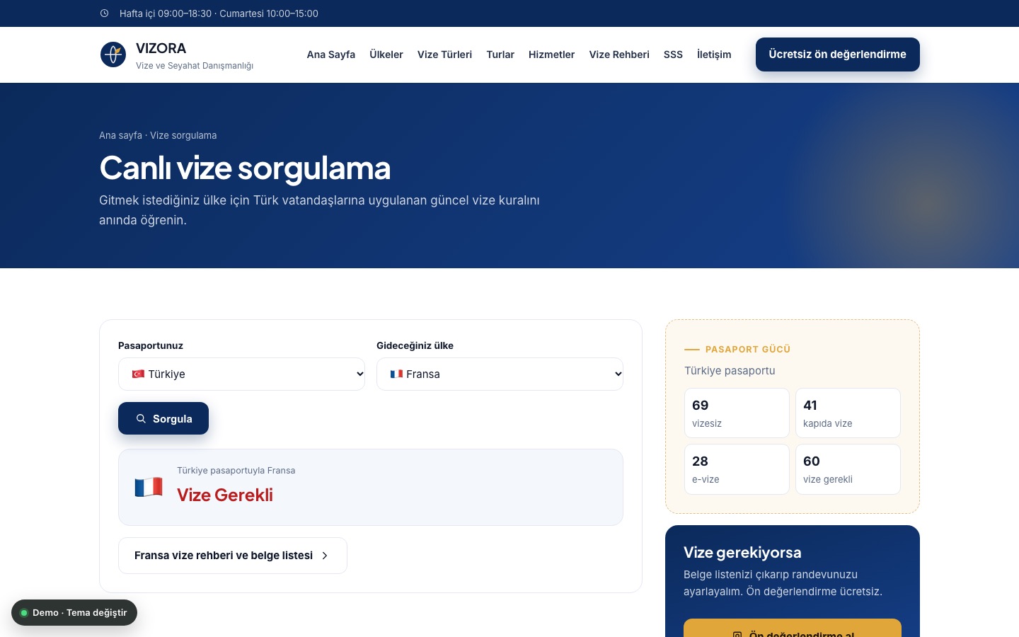 Canlı vize sorgulama ve pasaport gücü